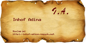 Inhof Adina névjegykártya